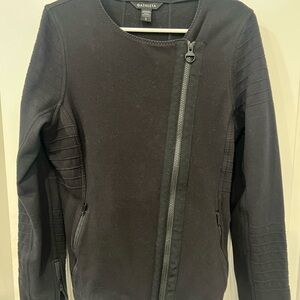 Athleta Women's Asymmetrical Black Bomber Jacket